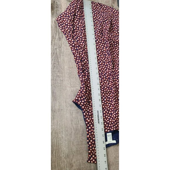 I Love H81 Womens SM Sleeveless Apple Polka Dot Print Dress Blue Red Rayon Lined - Picture 9 of 12